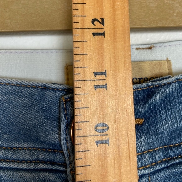 Democracy AB Technology Women's Skinny Jeans Size 10 Blue Raw Hem Distressed - Picture 6 of 11